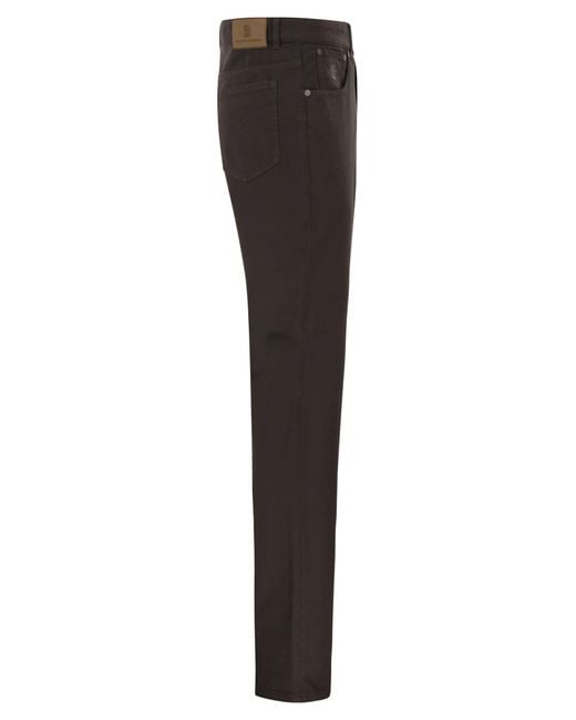 Brunello Cucinelli Gray Garment-Dyed Five-Pocket Trousers for men