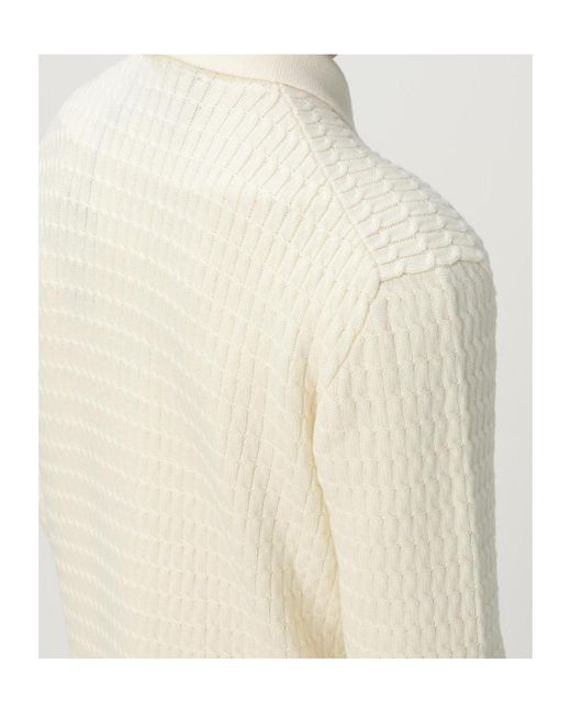 Tagliatore White Long-Sleeved Cardigan for men