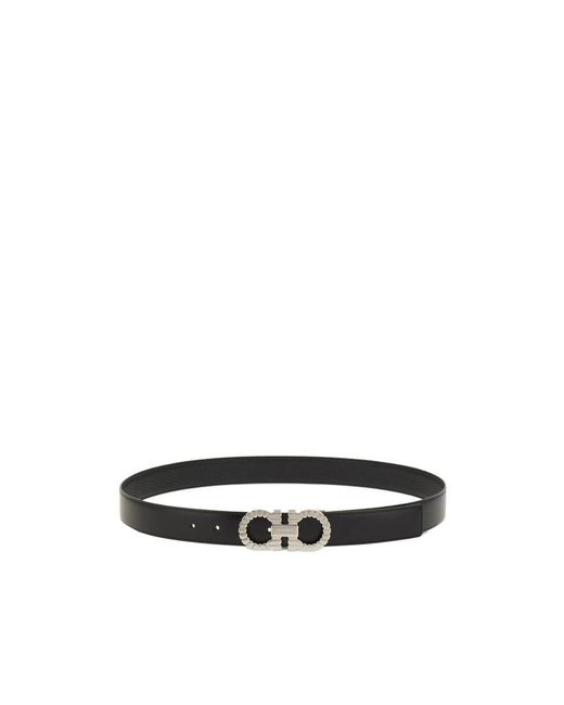 Ferragamo White Gancini Belt for men