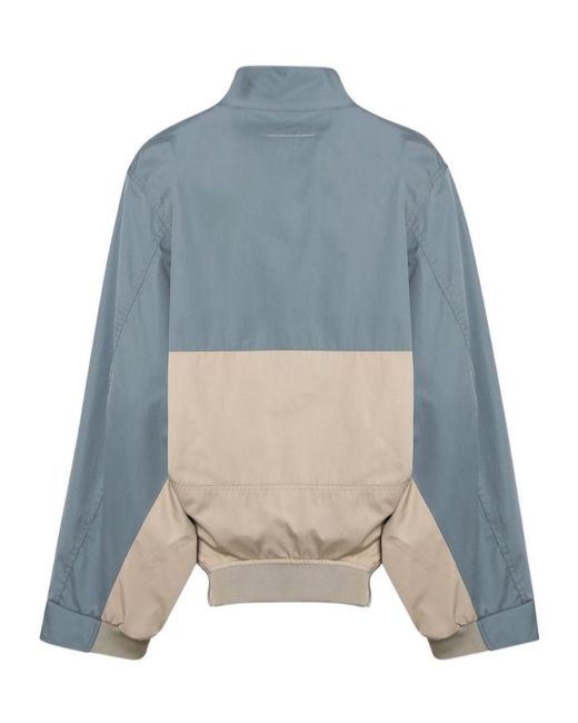 MM6 by Maison Margiela Blue Colourblock High Neck Jacket