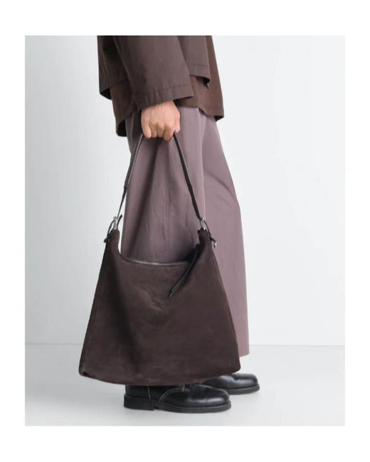 Lemaire Black Belted Hobo Bag