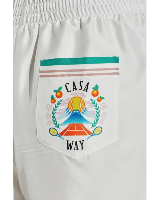 Casablanca Blue Silk Striped Shorts