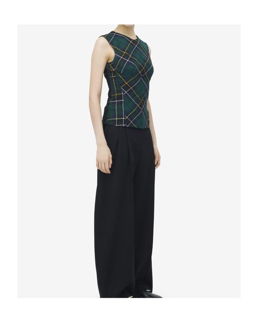 Alexander McQueen Green Wool Tartan Top