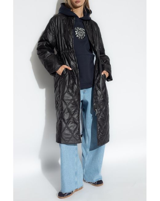 Ganni Blue Oversized Isoli Flower Hoodie