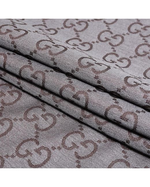Gucci Gray Classic Logo Scarf for men