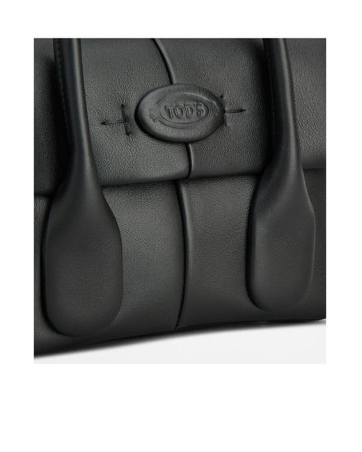 Tod's Black Mini Di Foldover Tote Bag