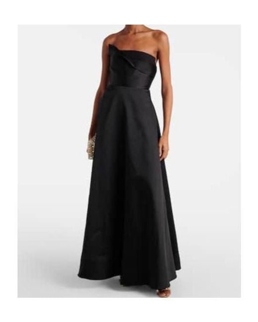 Roland Mouret Black Strapless Taffeta Gown