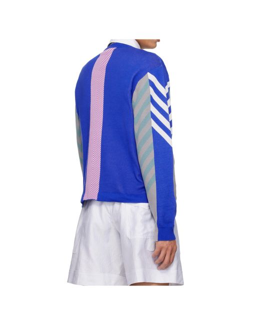 Kiko Kostadinov Blue Gizi Panelled Sweater for men