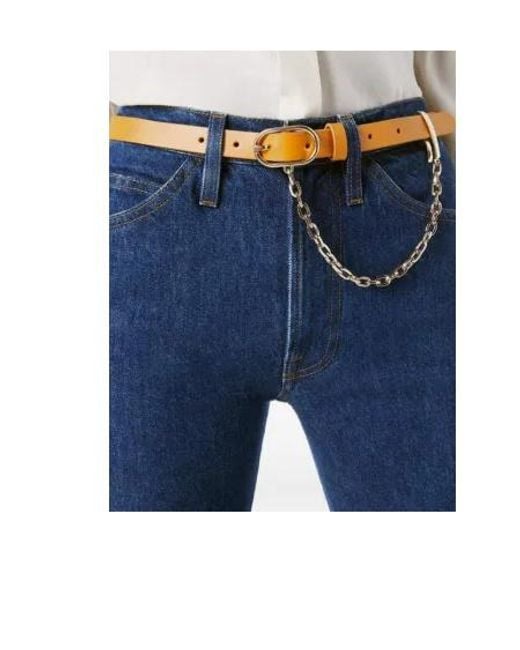 FRAME Orange Oval-Buckle Chain-Detail Belt
