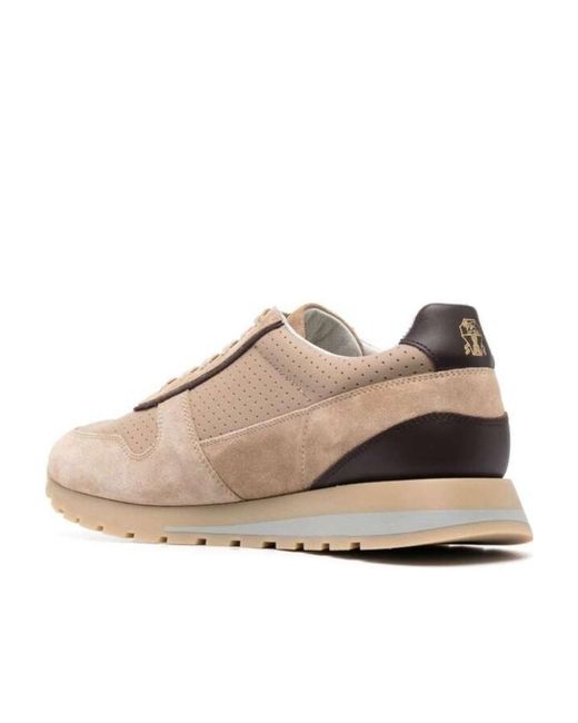 Brunello Cucinelli Pink Perforated Lace-Up Sneakers for men
