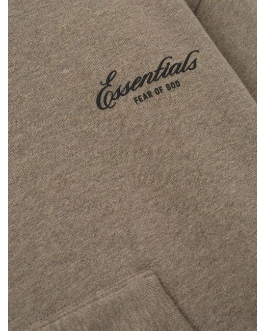 Fear Of God Gray Logo-Print Hoodie