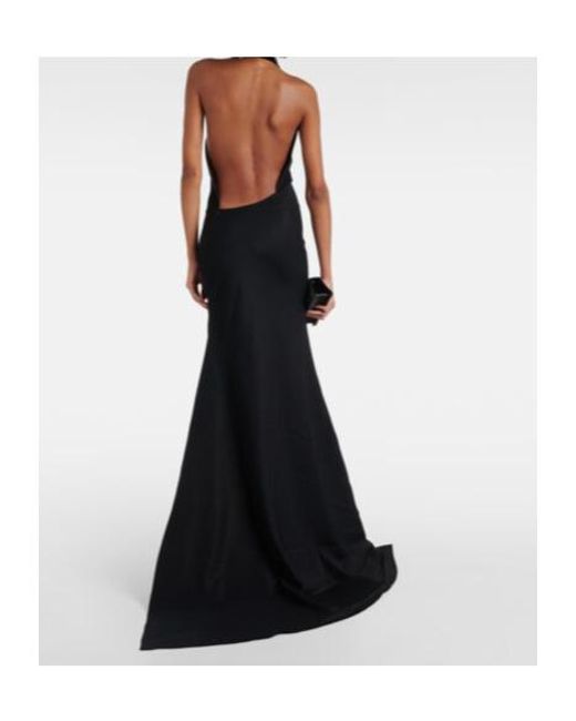 Maticevski Black Desires Draped Embellished Gown