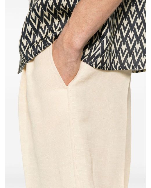 Valentino Natural Pleat Detailed Textured Shorts for men