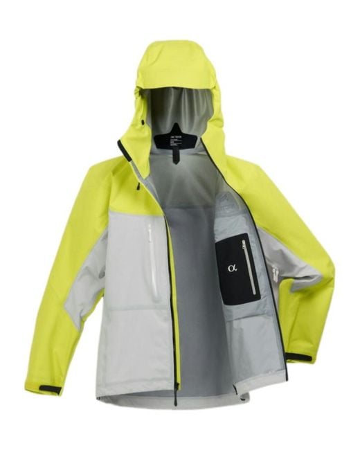 Arc'teryx Yellow Colorblock Hooded Jacket for men