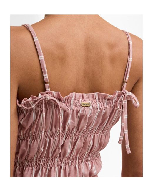 Barbour Pink Ruffled Top