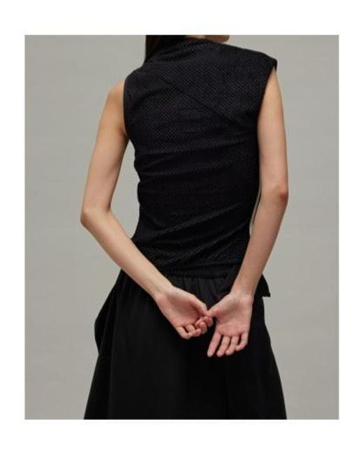 Y-3 Black Waffle Warp Knitted Top