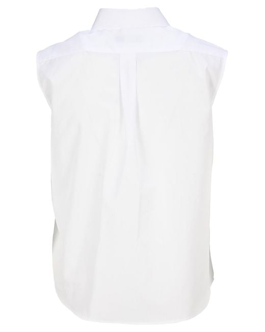 Dior White Sleeveless Lapel Shirt
