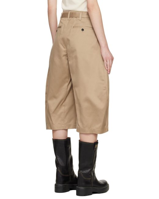 Sacai Natural Belted Wide-Leg Pants