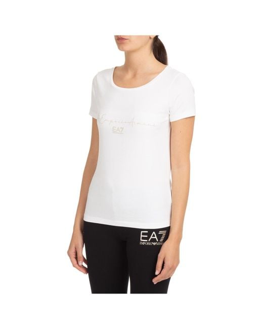 EA7 White Logo Short-Sleeved T-Shirt