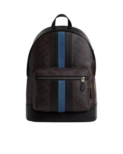 COACH Black Zippered Backpack for men