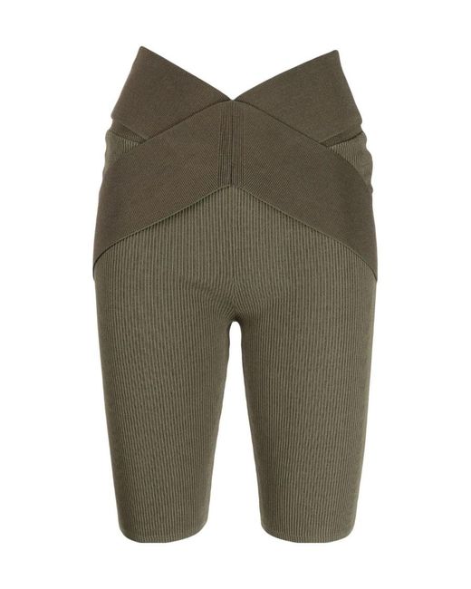 Dion Lee Green X Knee-Length Biker Shorts