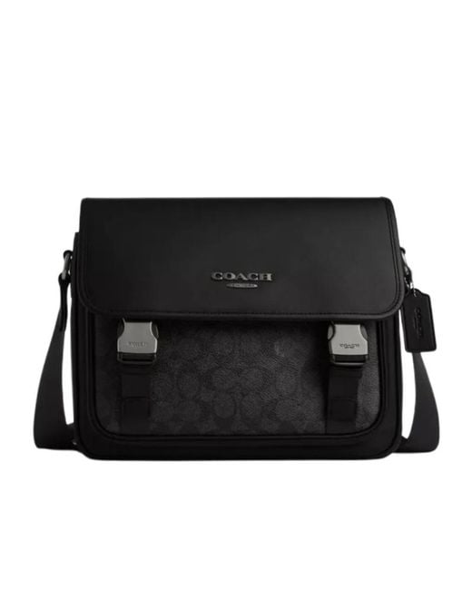 COACH Black Logo Shoulder Bag for men