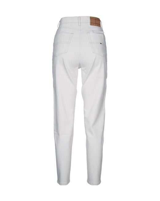 Tommy Hilfiger White Tommy Jeans Ultra High Rise Tapered Jeans