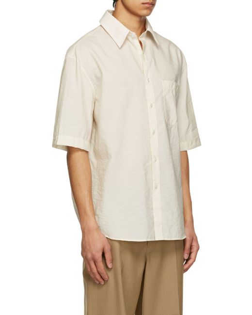 Lemaire White Short-Sleeve Chest-Pocket Shirt for men