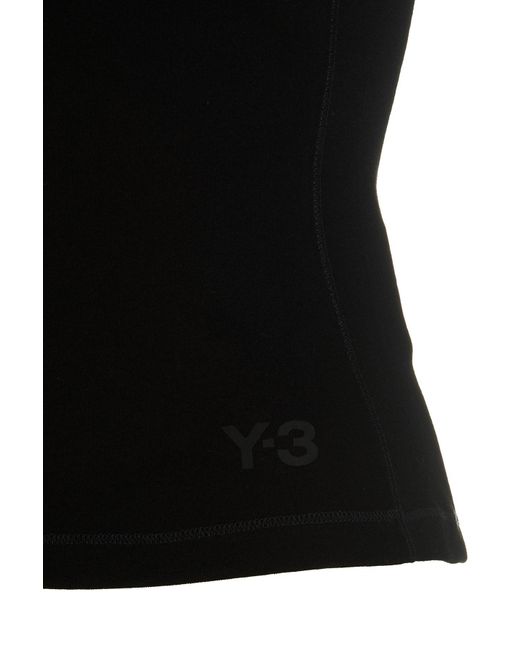 Y-3 Black Logo Printed Short-Sleeved Crewneck T-Shirt