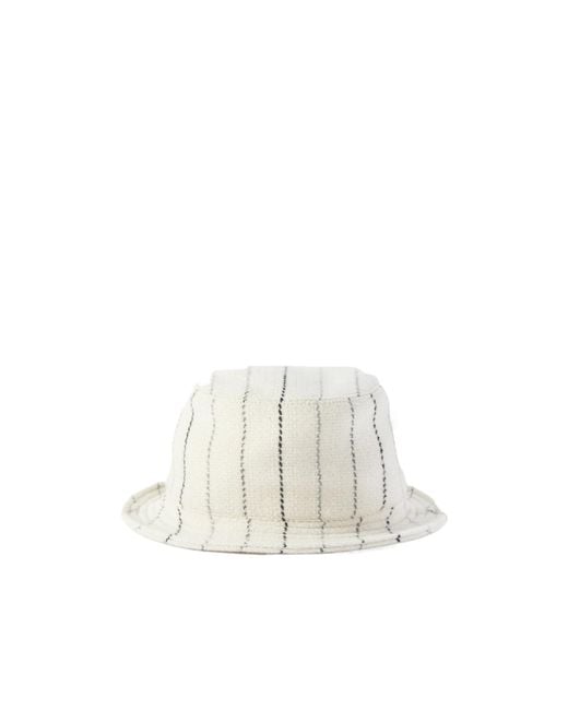 Gabriela Hearst White Striped Hat