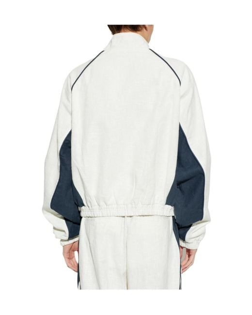Rhude White Stand Collar Zip Jacket for men
