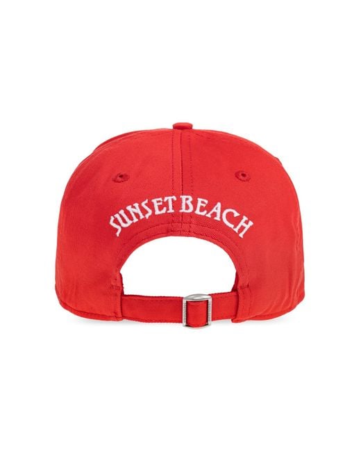 DSquared² Red Logo Patch Baseball Cap for men