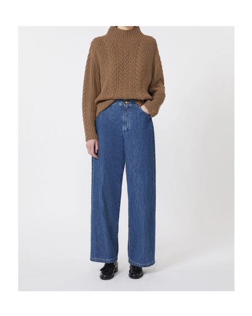 Max Mara Blue 'S Zeus Wide Leg Jeans