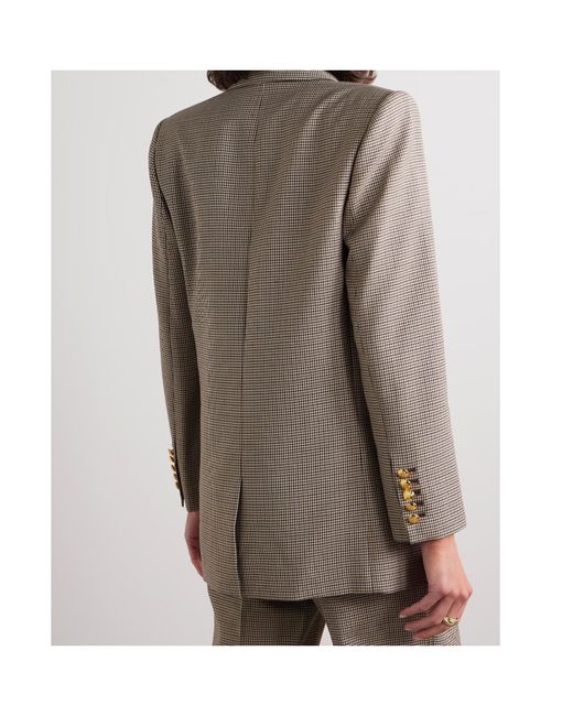 Nili Lotan Brown Houndstooth Single-Breasted Suit Jacket