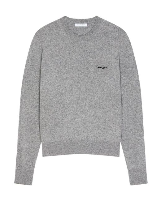 Givenchy Gray Logo Embroidered Jumper for men