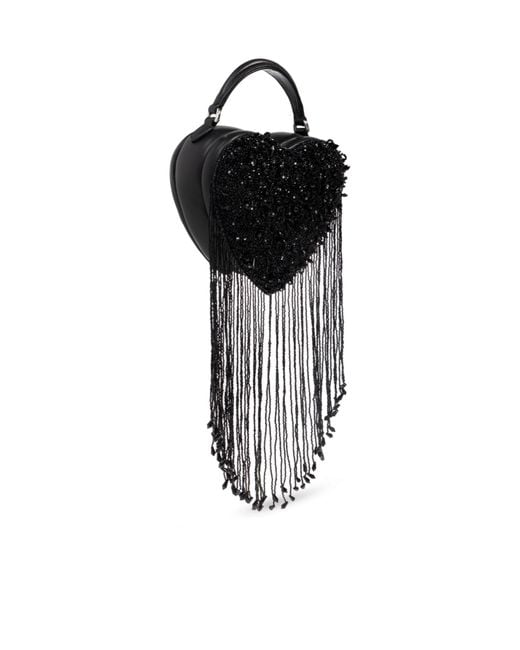Moschino Black Heart-Shaped Top Handle Bag