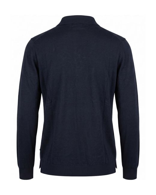 Altea Blue Long-Sleeve Polo Shirt Production for men