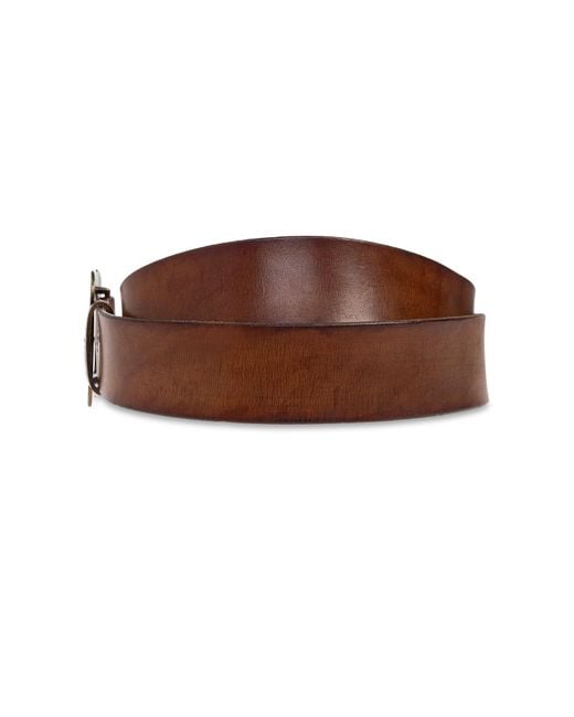 DSquared² Brown Leather Square-Buckle Belt for men