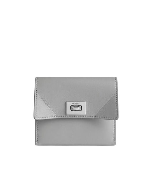 Balenciaga Gray Rodeo Card Holder With Flap