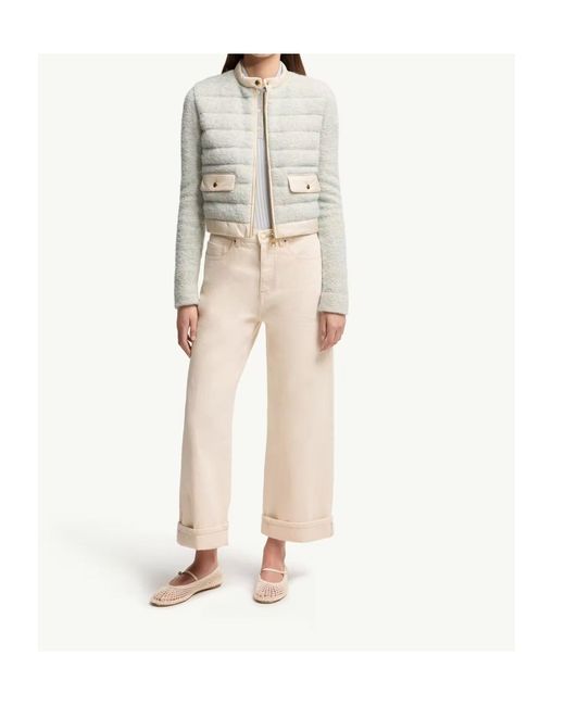 Moncler White Flap-Pockets Zipped Jacket