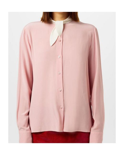 Prada Pink Neck Tie Blouse