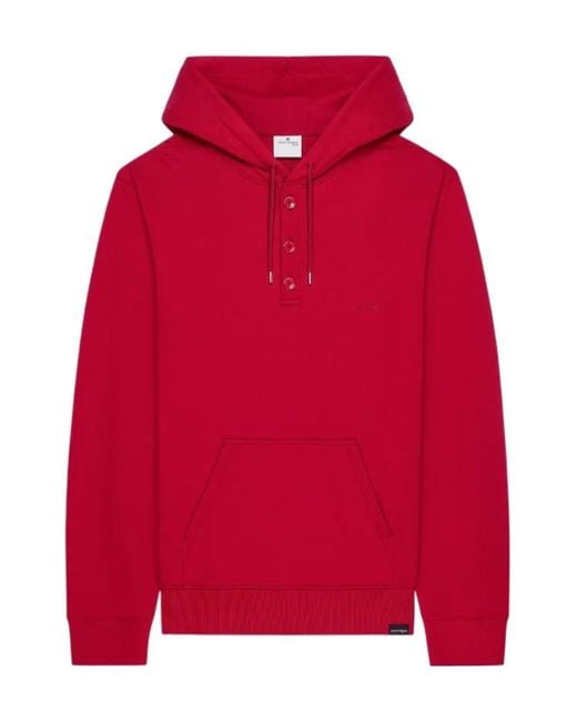 Courreges Red Buttoned Hoodie for men
