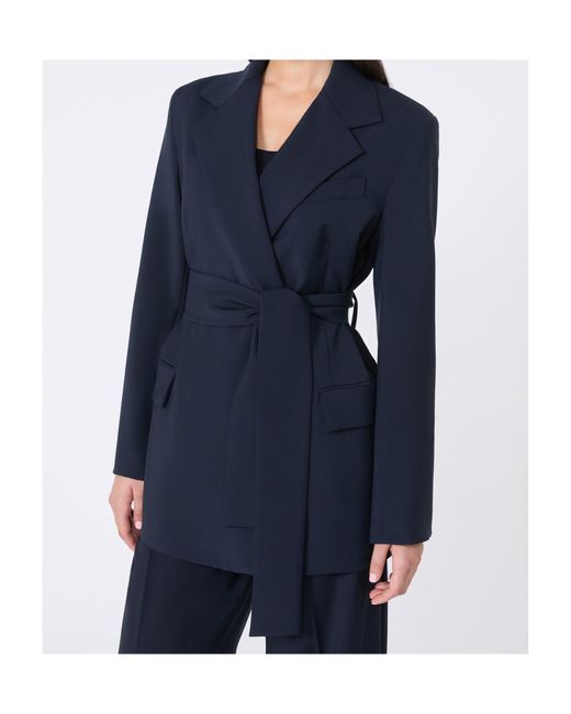 Weekend by Maxmara Blue Teso Belted Blazer