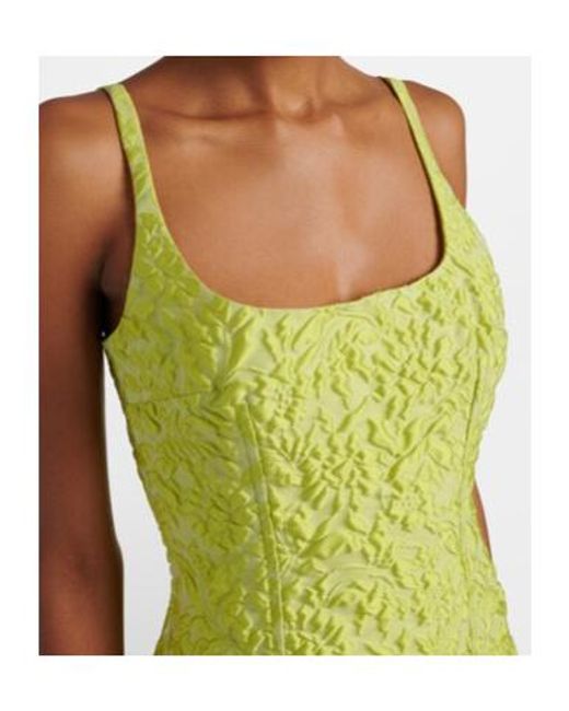Emilia Wickstead Green Eliezer Floral Cloque Minidress