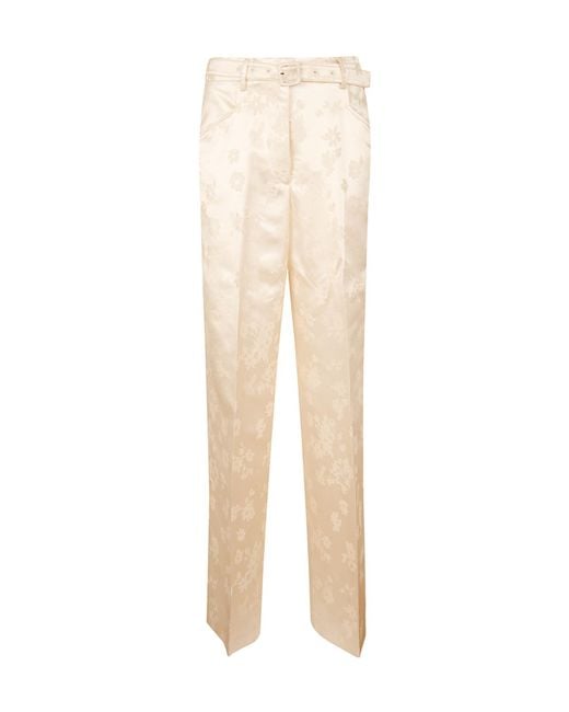 Gabriela Hearst Natural Floral Jacquard Pants