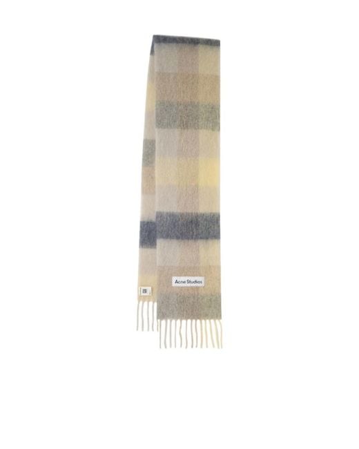 Acne White Alpaca Blend Scarf for men