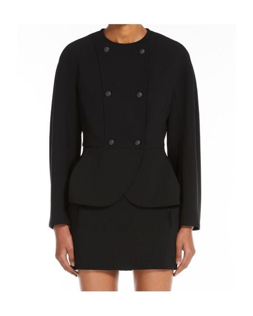 Max Mara Black Double-Breasted Long-Sleeved Jacket