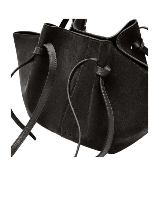 Yuzefi Black Mochi Drawstring Shoulder Bag