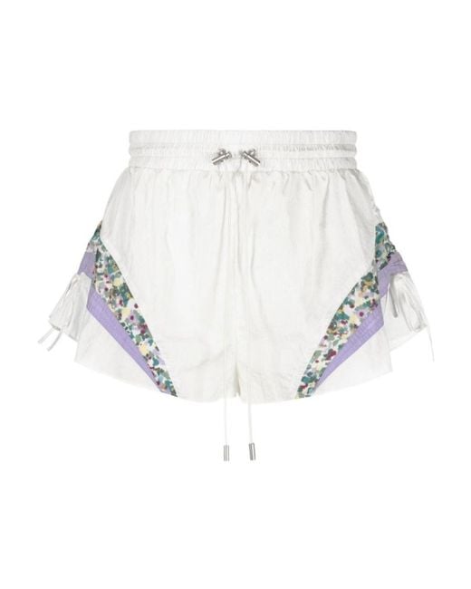 Isabel Marant White Toggle-Fastening Track Shorts