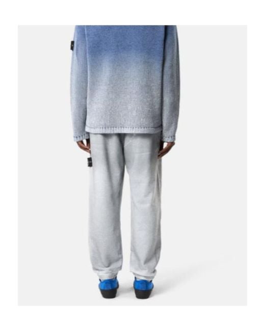 Stone Island Gray Logo Patch Sweat Pants for men